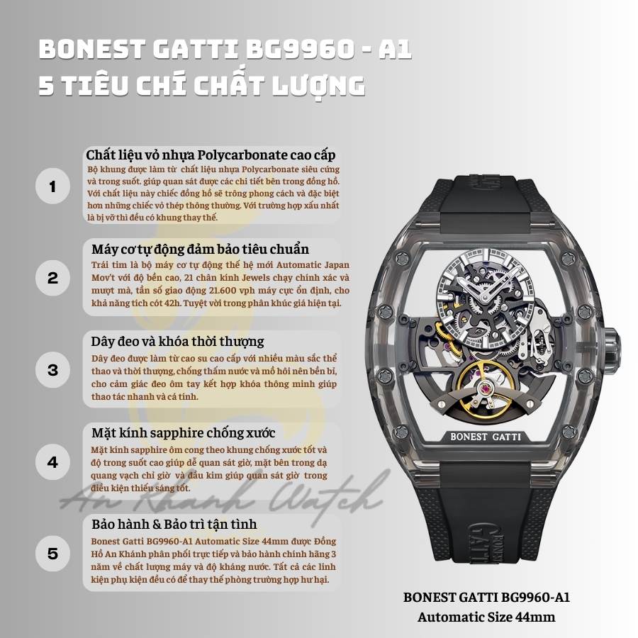 Bonest Gatti BG9960-A2 Automatic Size 44mm