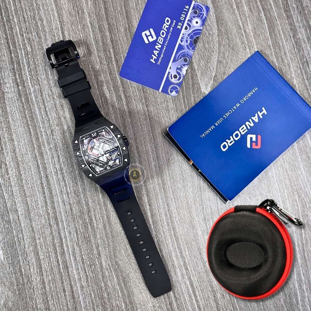 Đồng hồ Hanboro HBR9036 dây đeo cao su, fullbox chính hãng gồm hộp, thẻ bảo hành và hướng dẫn sử dụng